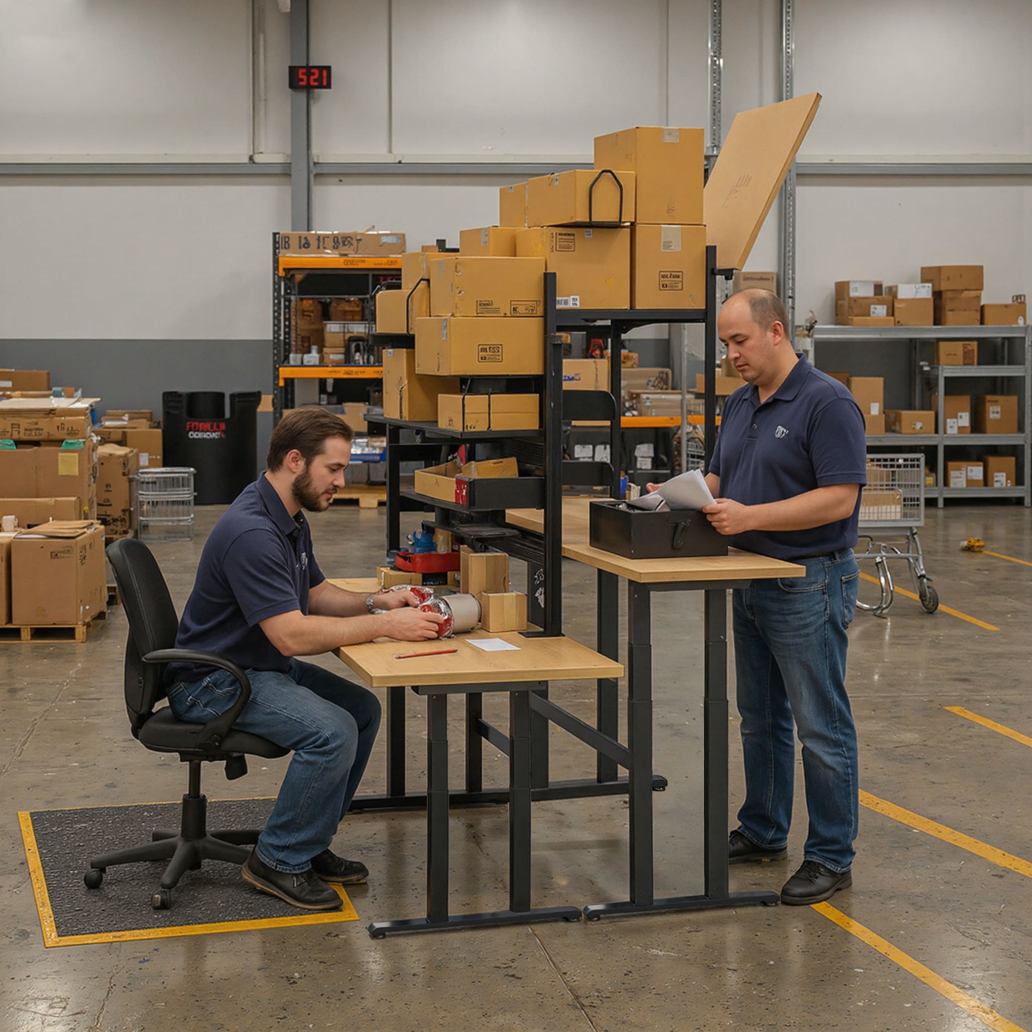 industrial electric  height-adjustable workbenches in 4dock.png